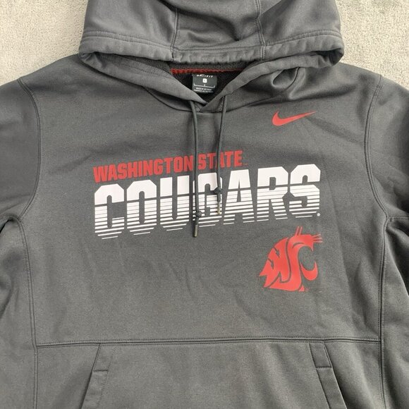 Nike Hoodie Mens Large Washington State Cougars Anthracite Sideline Therma-Fit - Picture 5 of 12